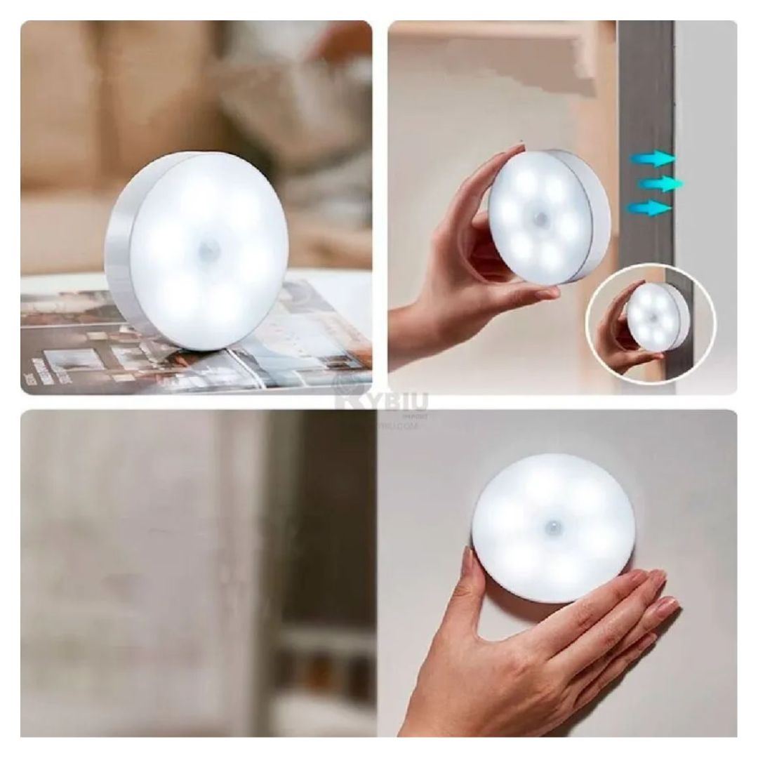 Pack 2 Foco Lámpara LED con Sensor de Movimiento Recargable USB